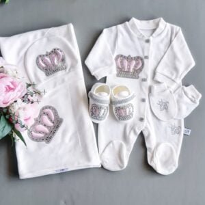 مجموعة كراون بيبي الفاخرة للأميرة الصغيرة من 5 قطع