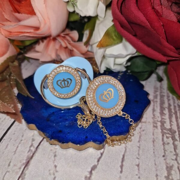 Handmade  Rhinestone Pacifier with clip