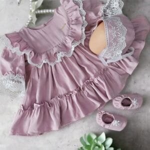 Rose Powder Colored Baby Girl Dress