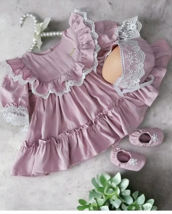 Rose Powder Colored Baby Girl Dress